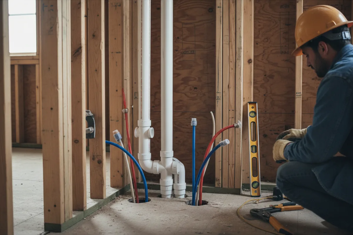 Drain and supply rough-in during Garbage Disposal Repair in Jennings