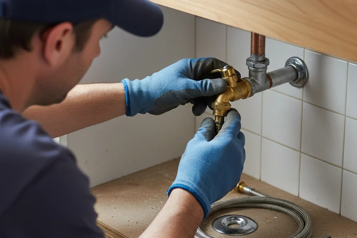 Shutoff valve and fitting work during Emergency Plumbing in Jennings